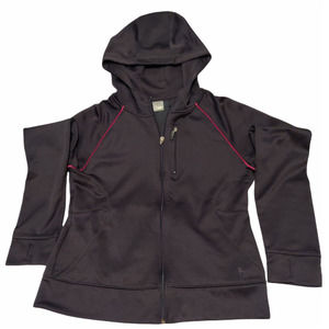 DANSKIN WOMEN'S GRAY RUNNERS HOODIE JACKET FULL ZIP SIZE MEDIUM
